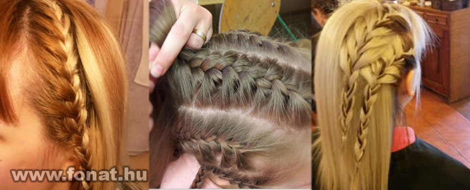 fodrász, copf hajfonat, fodrászat, divatfonás, stílusos hajkoronák, hullámos haj